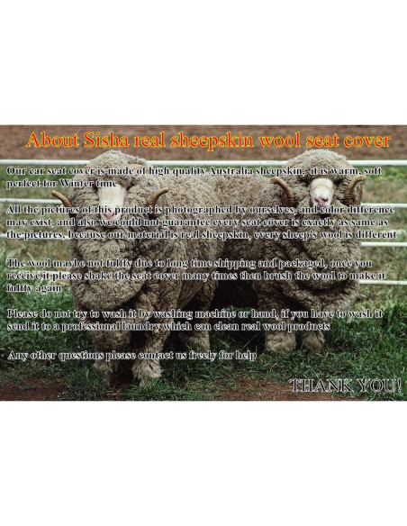 Cubierta de Asiento de Coche Sisha-A Piel de Oveja Australiana 139.7x54.8cm