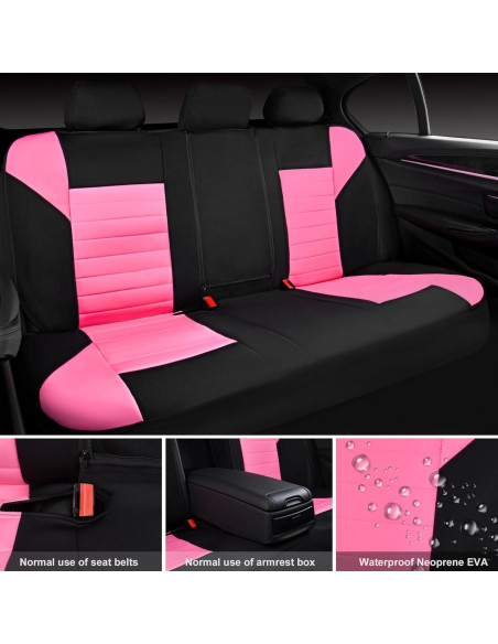 Fundas de Asiento de Coche CAR PASS Neopreno Impermeable Rosa