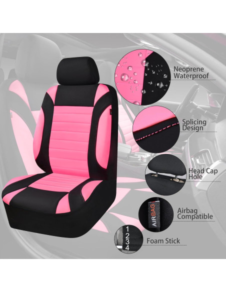 Fundas de Asiento de Coche CAR PASS Neopreno Impermeable Rosa