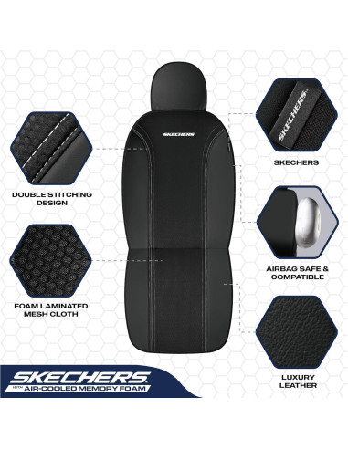 Fundas de Asiento Skechers con Espuma de Memoria, Negro