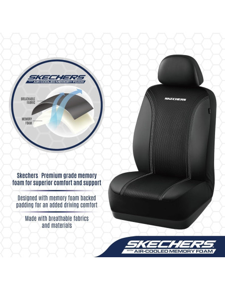 Fundas de Asiento Skechers con Espuma de Memoria, Negro