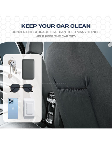 Fundas de Asiento Skechers con Espuma de Memoria, Negro