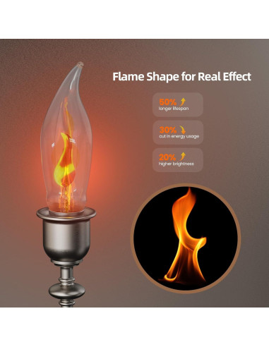 Bombillas de Luz de Llama LED Hompavo E12 12 Unidades