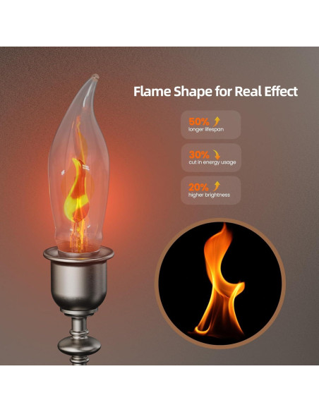 Bombillas de Luz de Llama LED Hompavo E12 12 Unidades