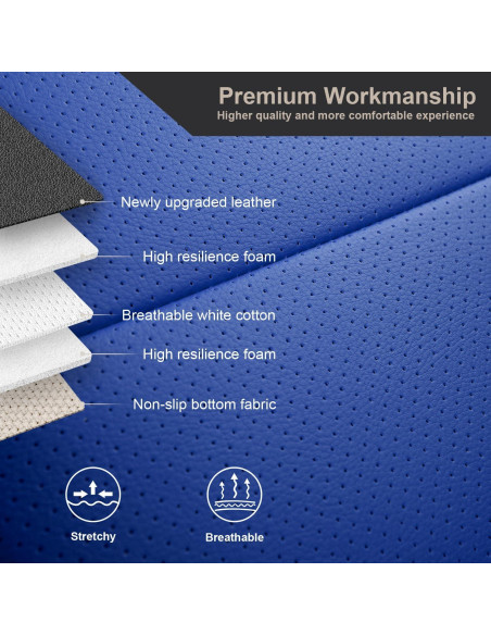 Fundas de Asiento Personalizadas GIANT PANDA para Ford Mustang 2015-2025 - Negro y Azul