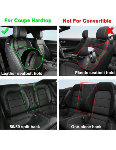 Fundas de Asiento Personalizadas GIANT PANDA para Ford Mustang 2015-2025 - Negro y Azul