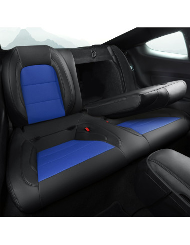 Fundas de Asiento Personalizadas GIANT PANDA para Ford Mustang 2015-2025 - Negro y Azul