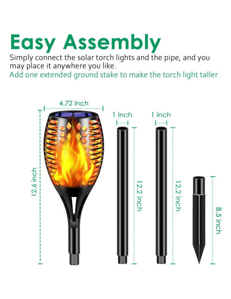 Luces Solares para Exteriores TomCare 12 Piezas LED