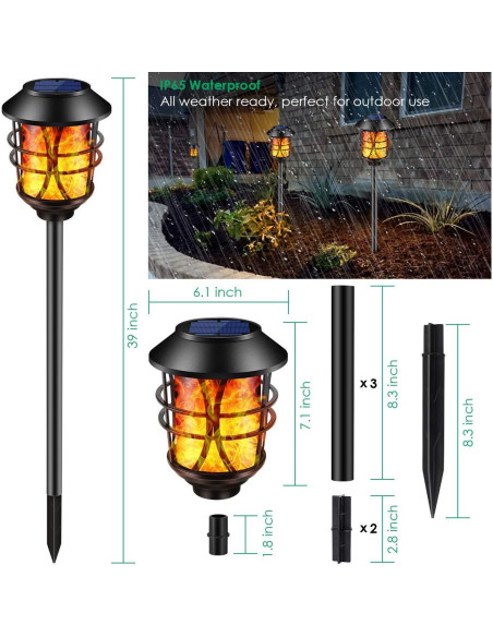 Luces Solares para Exteriores TomCare 12 Piezas LED