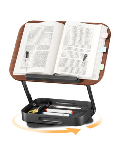 Soporte de Libro Ajustable SupeDesk - Madera Oscura 40.6x33cm