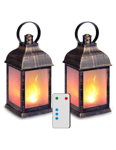 Linternas Decorativas LED ZKEE Efecto Llama Control Remoto (Juego de 2)