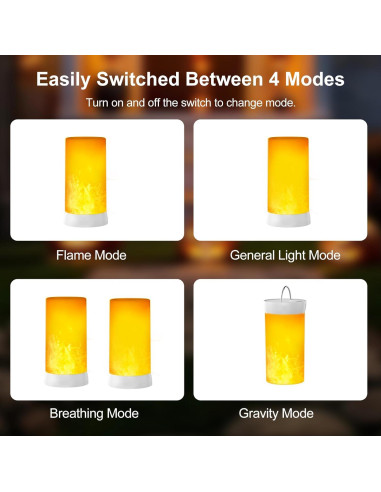 Luz LED Efecto Llama Noieyal con Control Remoto y Temporizador