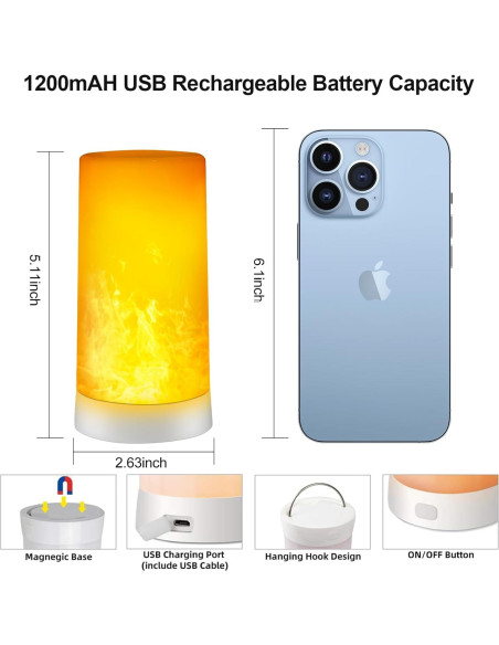 Luz LED Efecto Llama Noieyal con Control Remoto y Temporizador