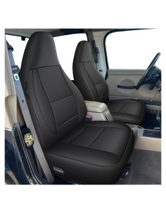 Fundas de Asiento AOMSAZTO para Jeep Wrangler YJ 1991-1995 Negro