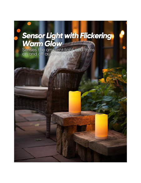 Velas Solares Homemory Impermeables para Exterior - Juego de 2