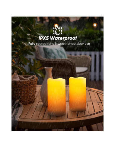 Velas Solares Homemory Impermeables para Exterior - Juego de 2