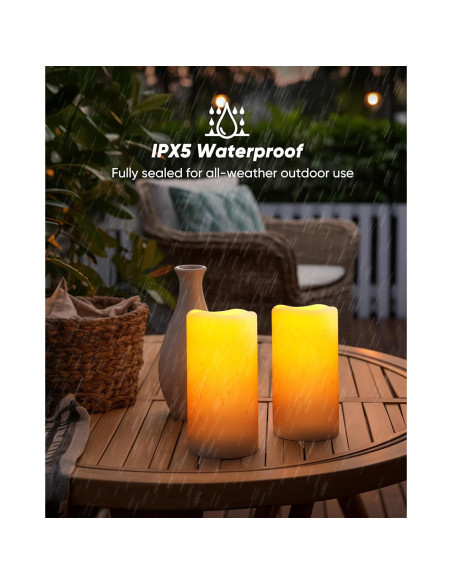 Velas Solares Homemory Impermeables para Exterior - Juego de 2
