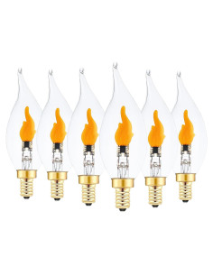 Bombillas LED E12 de Llama Parpadeante Sunaiony - Paquete de 6