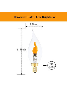 Bombillas LED E12 de Llama Parpadeante Sunaiony - Paquete de 6 2