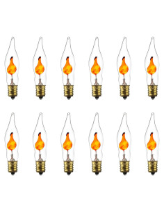 Bombilla de Candelabro Parpadeante Sunlite Petite Naranja E12 3W Paquete 12