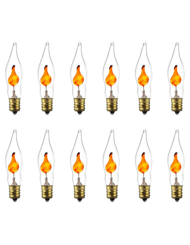 Bombilla de Candelabro Parpadeante Sunlite Petite Naranja E12 3W Paquete 12