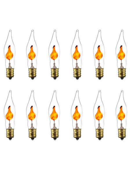 Bombilla de Candelabro Parpadeante Sunlite Petite Naranja E12 3W Paquete 12