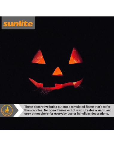 Bombilla de Candelabro Parpadeante Sunlite Petite Naranja E12 3W Paquete 12