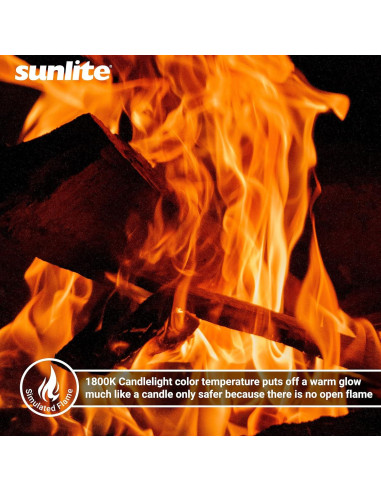 Bombilla de Candelabro Parpadeante Sunlite Petite Naranja E12 3W Paquete 12