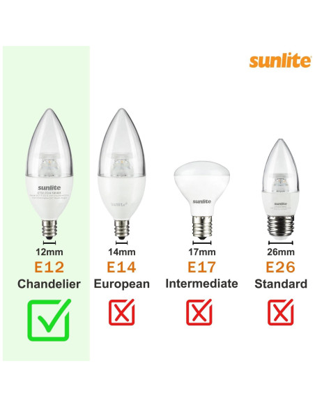 Bombilla de Candelabro Parpadeante Sunlite Petite Naranja E12 3W Paquete 12