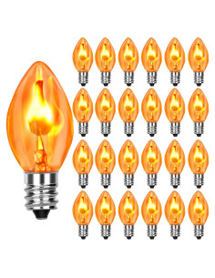Bombillas de luz parpadeante C7 Halloween Couah 25 Pack Naranja