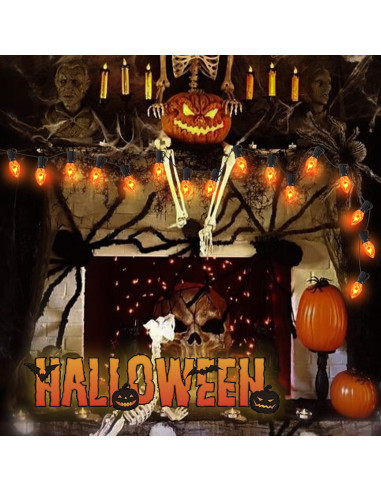 Bombillas de luz parpadeante C7 Halloween Couah 25 Pack Naranja