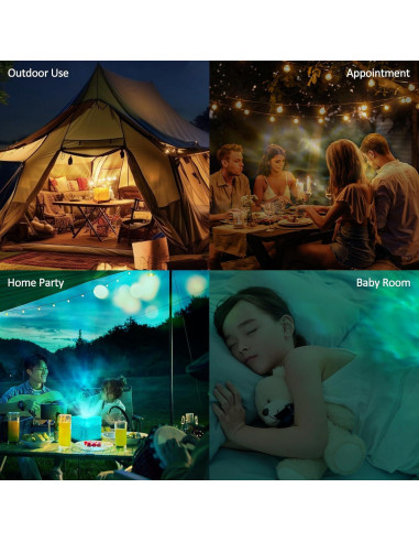 Proyector de Olas del Océano JOYFULPARTNER Recargable 16 Colores