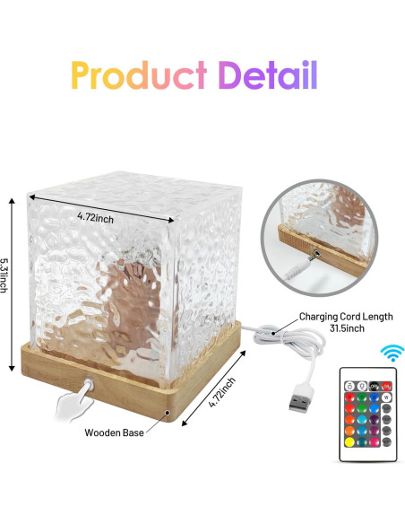 Proyector de Olas del Océano JOYFULPARTNER Recargable 16 Colores