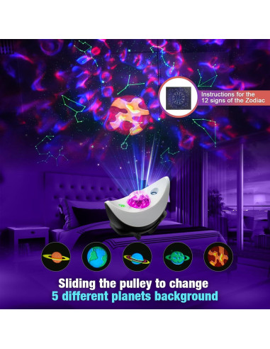Proyector de Estrellas Riokko TH0003W con Altavoz Bluetooth