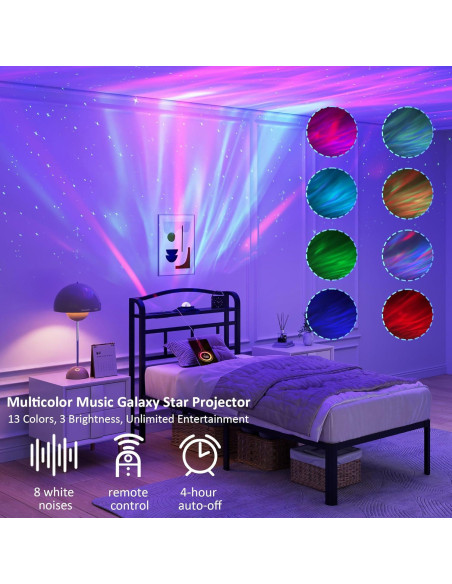 Estructura de Cama Individual YORMDMO 14" con Proyector y Carga