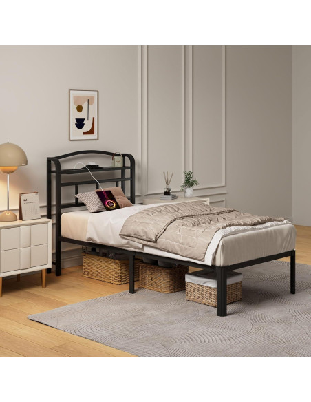 Estructura de Cama Individual YORMDMO 14" con Proyector y Carga