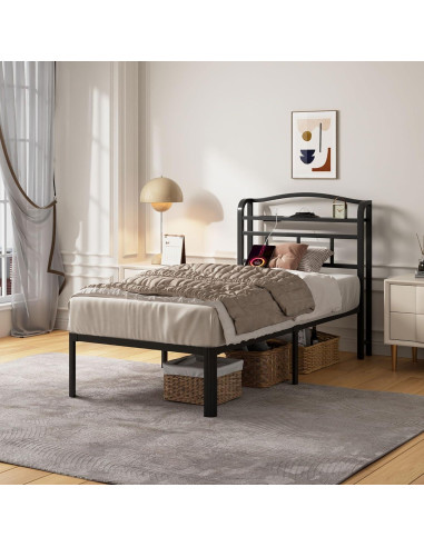 Estructura de Cama Individual YORMDMO 14" con Proyector y Carga