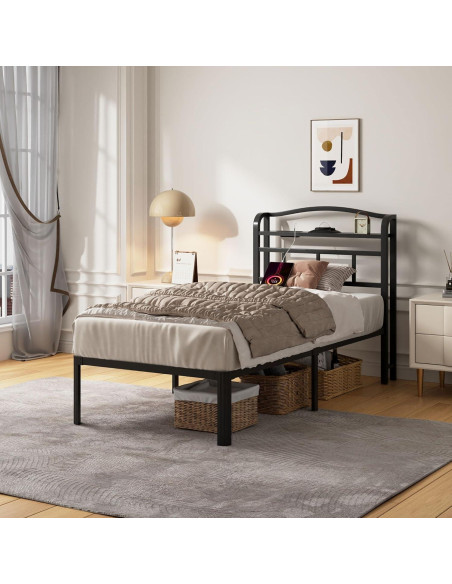 Estructura de Cama Individual YORMDMO 14" con Proyector y Carga