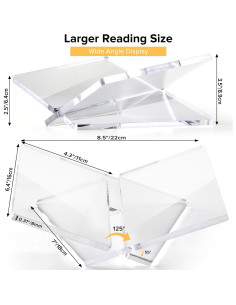 Soporte de Libro Acrílico UikJOY Transparente Mediano 22cm x 16cm 2