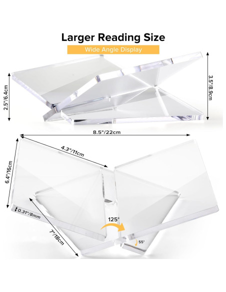 Soporte de Libro Acrílico UikJOY Transparente Mediano 22cm x 16cm