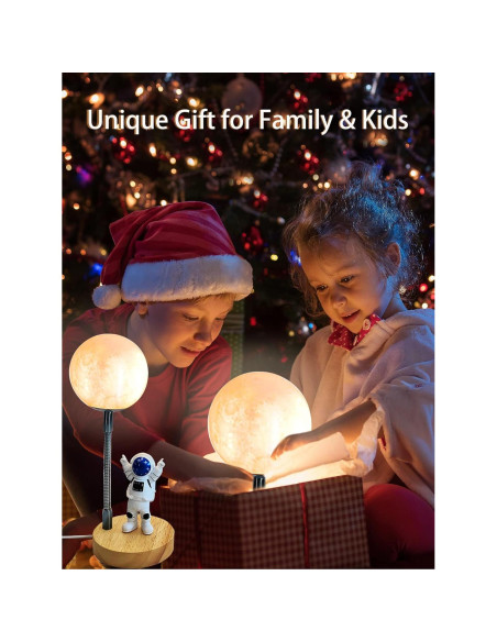Lámpara Nocturna Astronauta WLHONG 3D 7 Colores USB 26.4cm