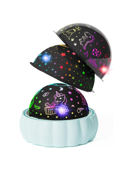 Proyector de Estrellas Oharsea Luz Nocturna 3 Temas 7 Modos