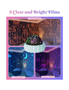 Proyector de Estrellas Oharsea Luz Nocturna 3 Temas 7 Modos 2