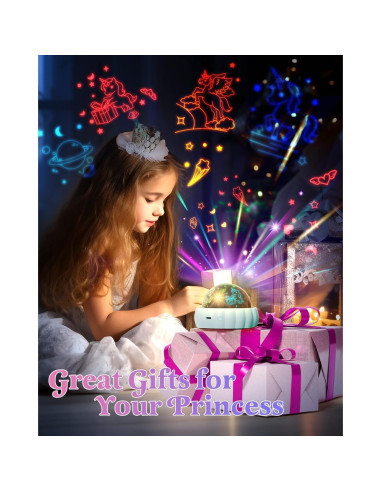 Proyector de Estrellas Oharsea Luz Nocturna 3 Temas 7 Modos