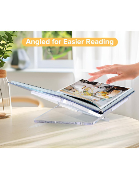 Soporte de Libro Acrílico UikJOY Transparente Mediano 22cm x 16cm