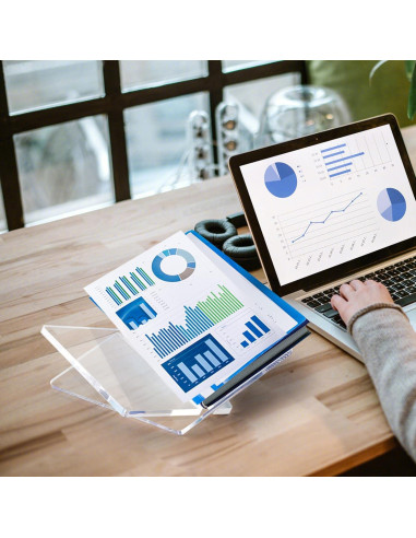 Soporte de Libro Acrílico UikJOY Transparente Mediano 22cm x 16cm