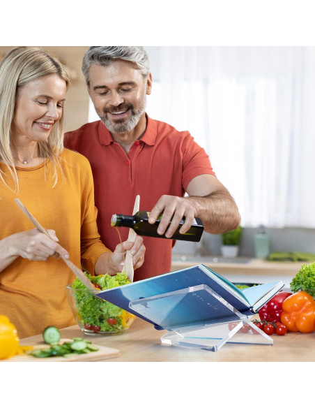 Soporte de Libro Acrílico UikJOY Transparente Mediano 22cm x 16cm