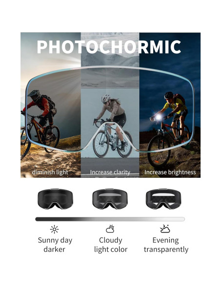 Gafas de Motocicleta Fotoquímicas UV400 Anti-Vaho Unisex
