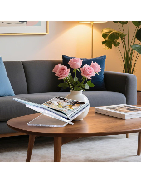 Soporte de Libro Acrílico UikJOY Transparente Mediano 22cm x 16cm