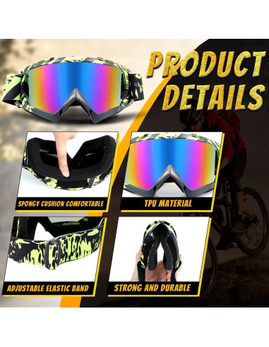 Gafas de Motocross Tallew 4 Pares Ajustables para Deportes